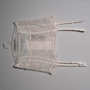 NWT Empriente Lingerie White Lace Garter Belt Jasmine Size S Designed in France